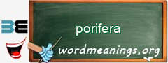 WordMeaning blackboard for porifera